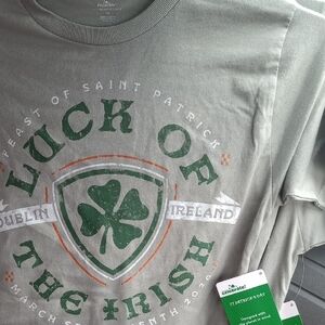 St. Patrick's Day 'Luck of the Irish' Shamrock Tee - Gray & Green